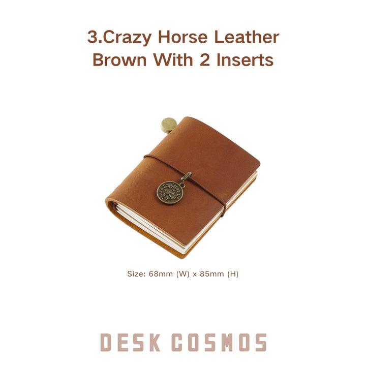 Top Grain Leather Mini Planner Brown Daily Journal