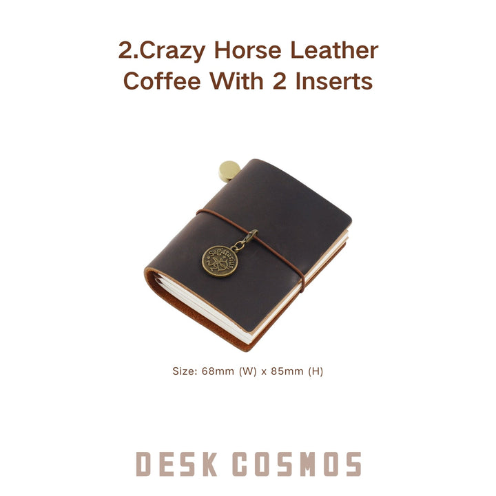 Top Grain Leather Mini Planner Coffee Vintage Look