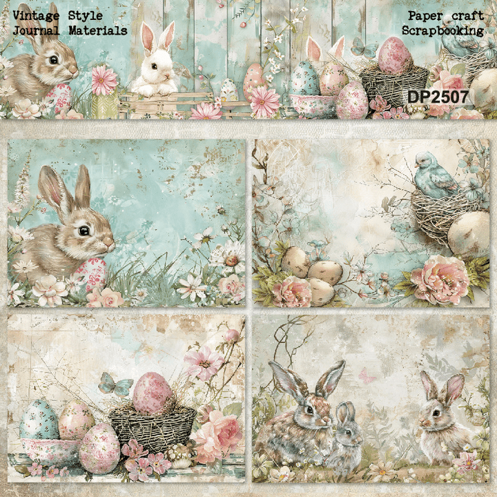 Lier Bunny Series Vintage Easter Scrapbooking Paper Animal Kingdom