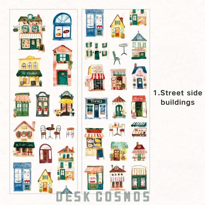 Little Daily Life Tape Street Side Buildings Washi Tape