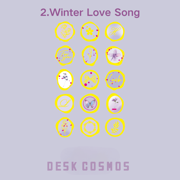 Luminous Starry Winter Love Epoxy 3D Stickers Romantic Gold Foil
