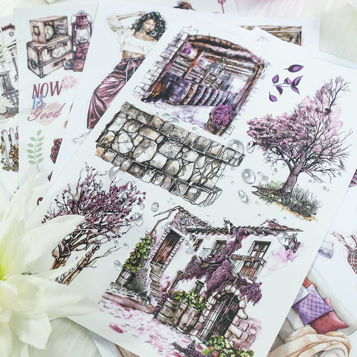 Magenta Fashion Girl Lifestyle Sticker Book decorative stickers
