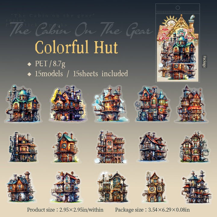 Magic Cabin Stickers The Cabin on the Gear Gothic Handmade Scrapbook Decor