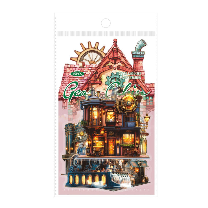 Magic Cabin Stickers The Cabin on the Gear Gothic Decorative PET Material