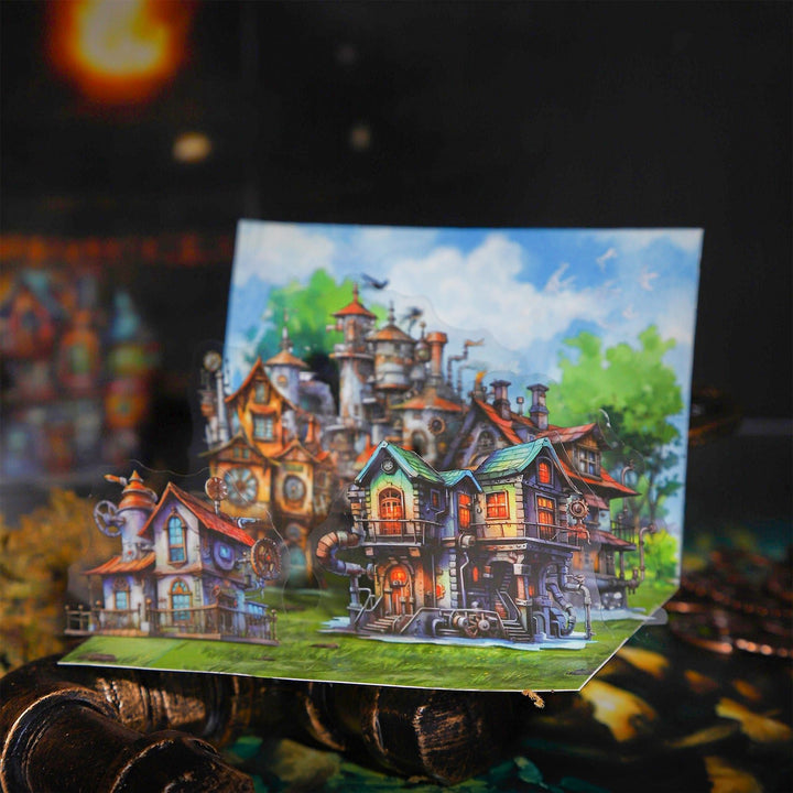 Magic Cabin Stickers The Cabin on the Gear Gothic Fantasy Art Supplies
