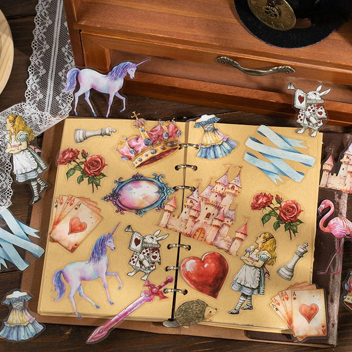 Alice Story Retro Stickers PET for Scrapbook and Diary
