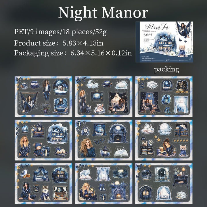 Manor Tour Night Manor Romantic Scrapbook Stickers