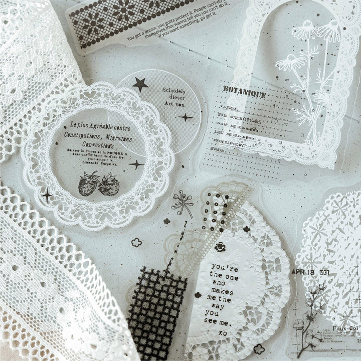 Misty Trace Stickers Border Coffee Lace Colorful Set