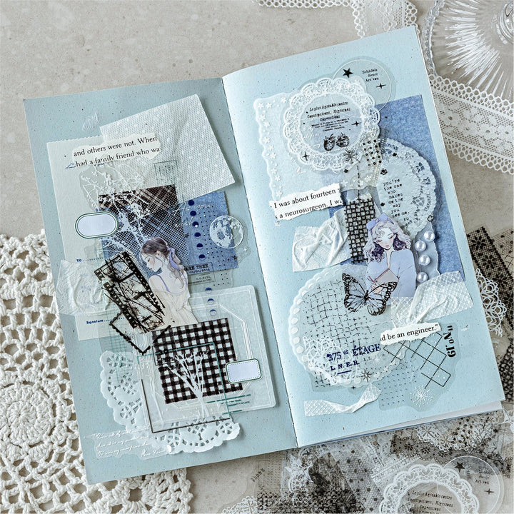 Misty Trace Stickers Border Coffee Lace Display