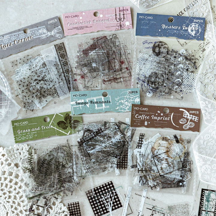 Misty Trace PET Stickers Border Coffee Lace Main Image