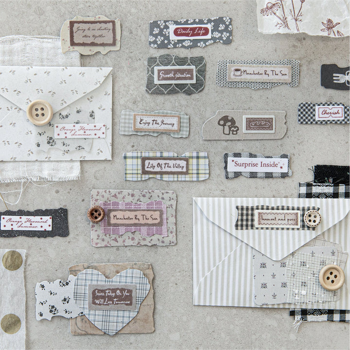 Fragmented Fabric Aesthetic Journal Stickers for Background Use