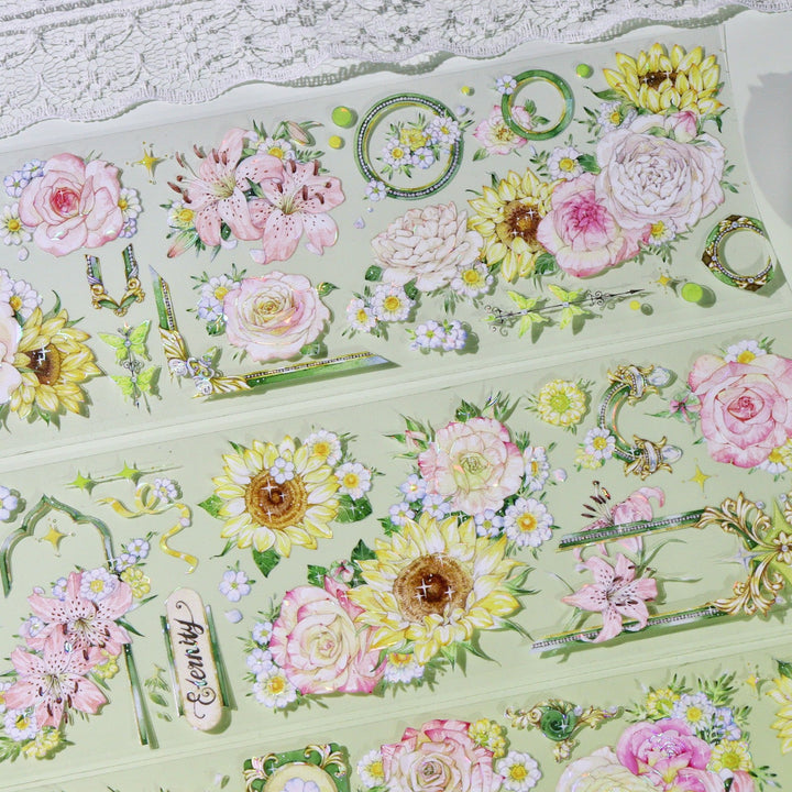 Monet Garden Romance PET Tape Floral For Journal Enthusiasts