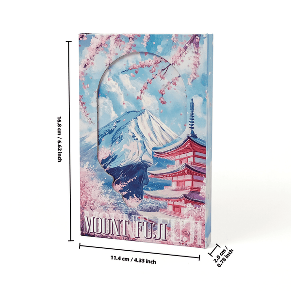 Mt Fuji Series Trifold Planner Hollow Magnetic Closure Japanese Aesthetic