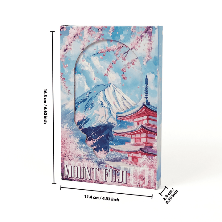 Mt Fuji Series Trifold Planner Hollow Magnetic Closure Japanese Aesthetic