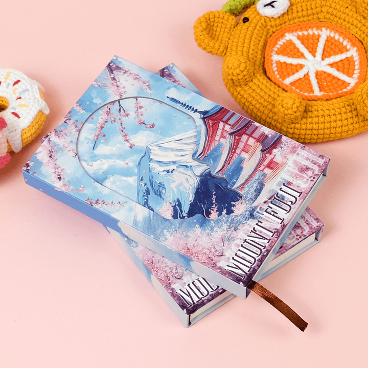 Mt Fuji Series Trifold Planner with Hollow Magnetic Closure showcasing the Japanese style design and aesthetic appeal
