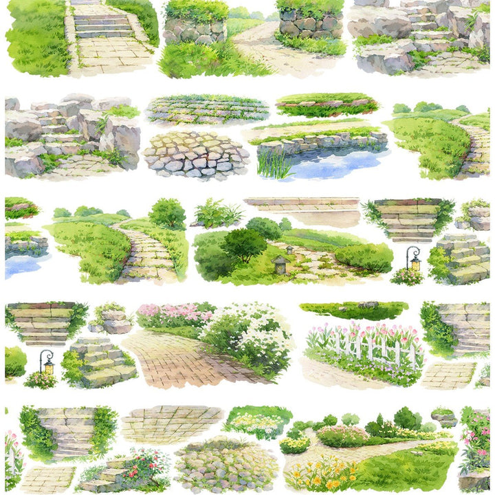 Stone Path Natural Scenery PET Tape Great For Scrapbooking Projects