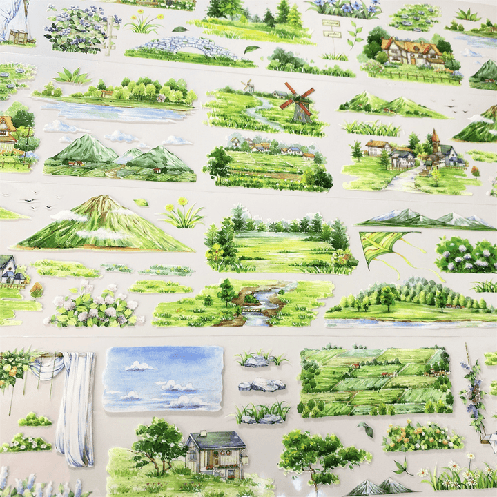 Spring Field Series PET Tape Nature Mood for Art Journaling