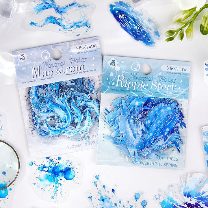 Natural Water Series PET Stickers Ideal for Creative Scrapbooks