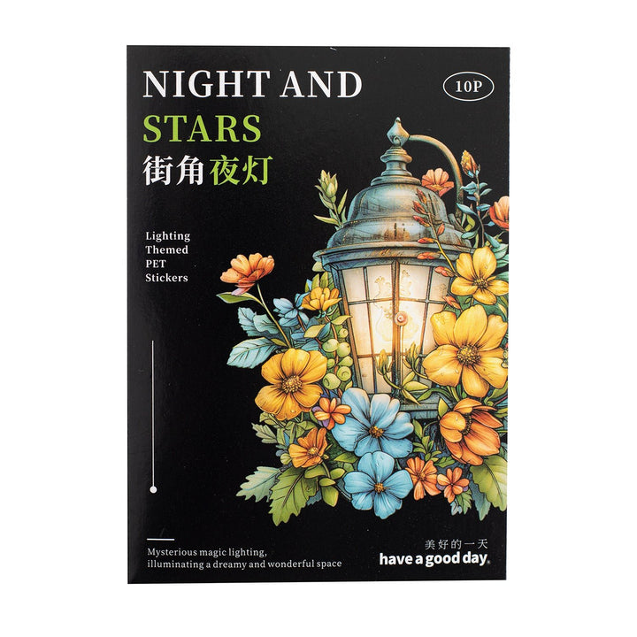 Night And Stars PET Stickers Retro Home Decor Light Stickers
