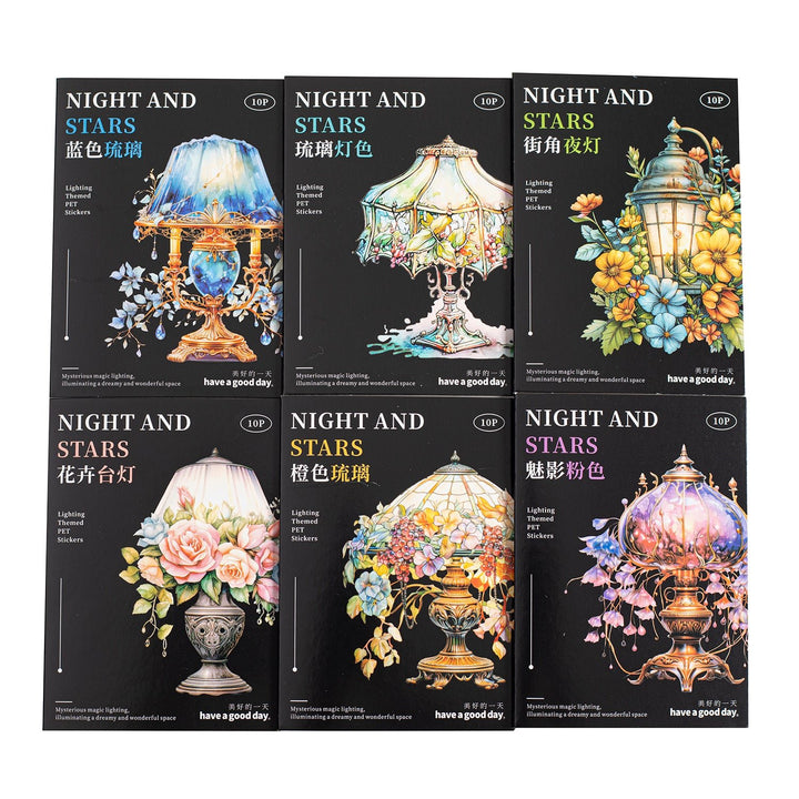 Night And Stars PET Stickers Scrapbooking Stickers Shimmering Light