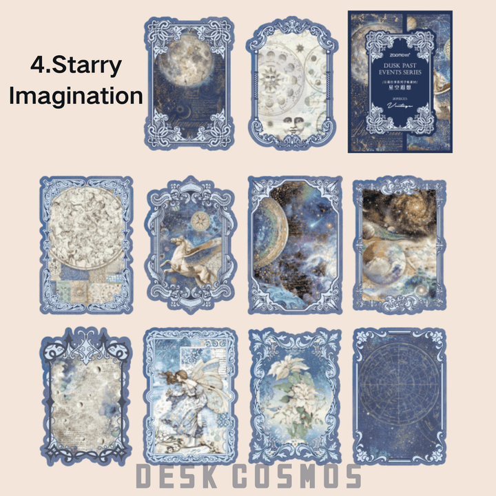Once upon a time Starry Dream Retro Scrapbook Paper Sky Theme