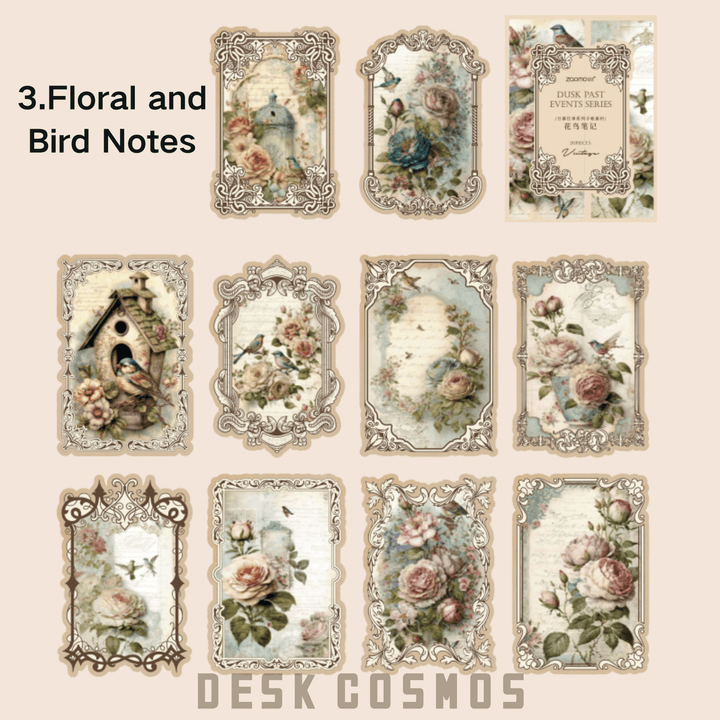 Once upon a time Bird Notes Retro Scrapbook Paper Animal Theme