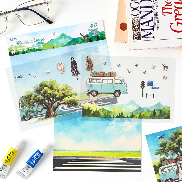 PET Stickers Long Holiday Travel Journal Scrapbook