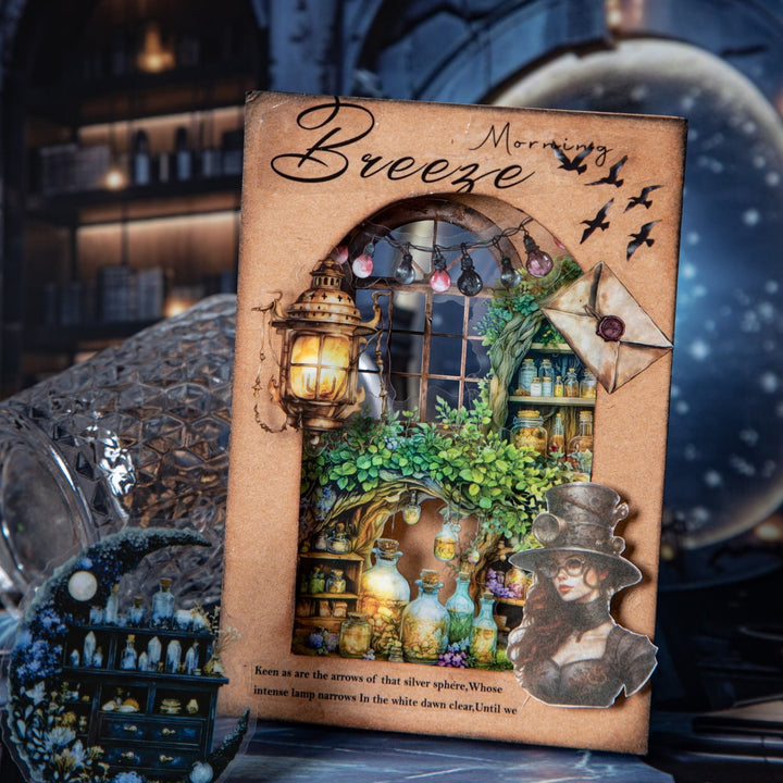 PET Stickers Magic Cabinet Fantasy Scenery vintage design scrapbooking