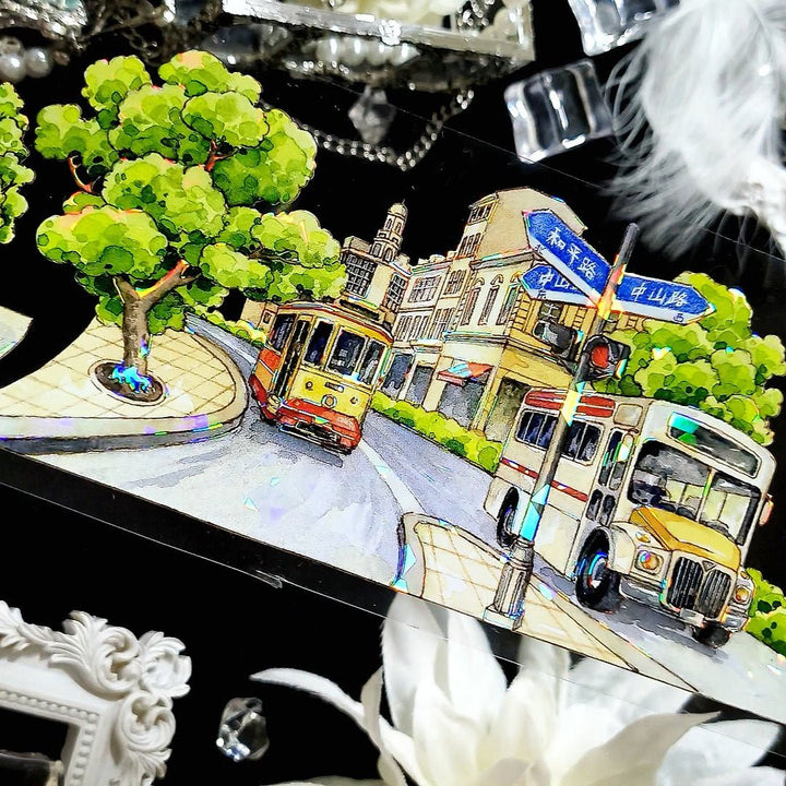 Highway 66 PET Tape Scenic Creation Suitable for Scrapbook