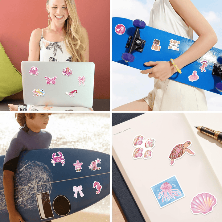 Pink Coast Stickers Waterproof for Arts and Scrapbooking