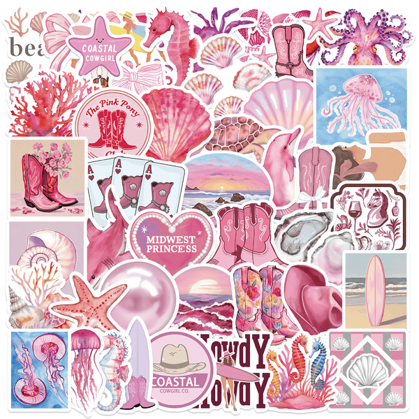 Pink Coast Stickers Sweet Ocean Travel Journal for Scrapbook
