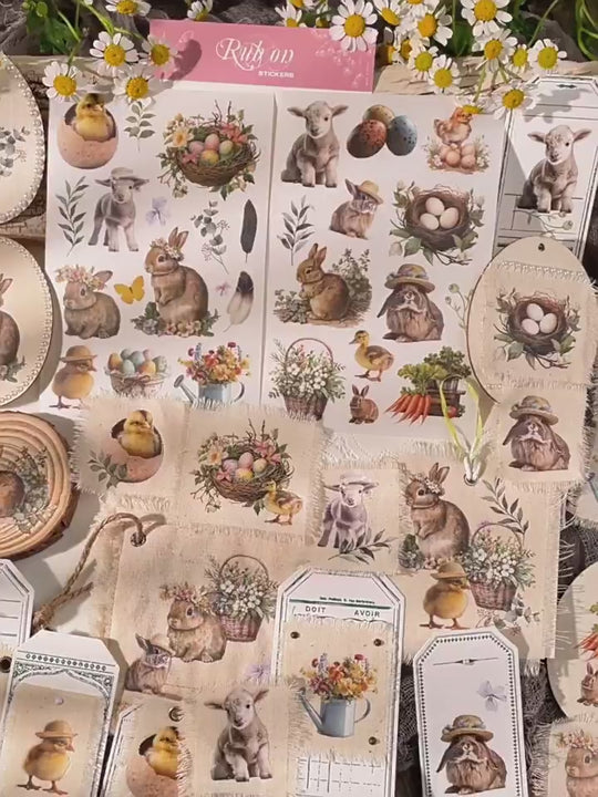 Spring Farm Transfer Stickers For Easter Themed Scrapbook Great For Scrapbook Decoration