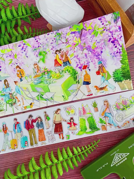 Daily Life Characters Washi Tape Suitable For Collage Journals