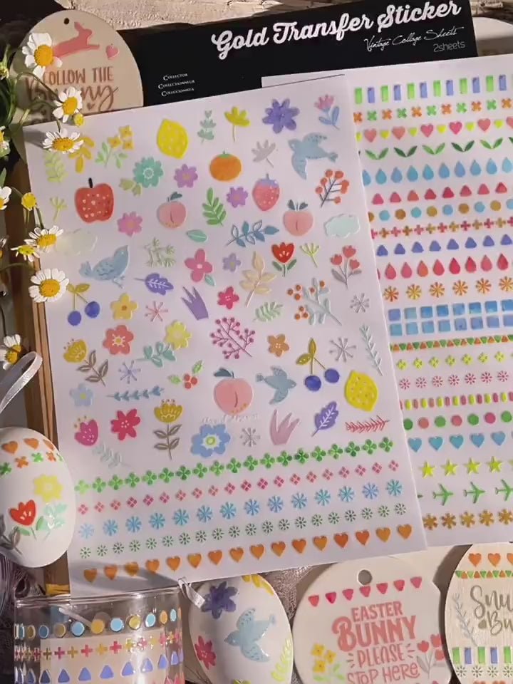 Easter Stickers Spring Macaron Flowers for Arts and Crafts