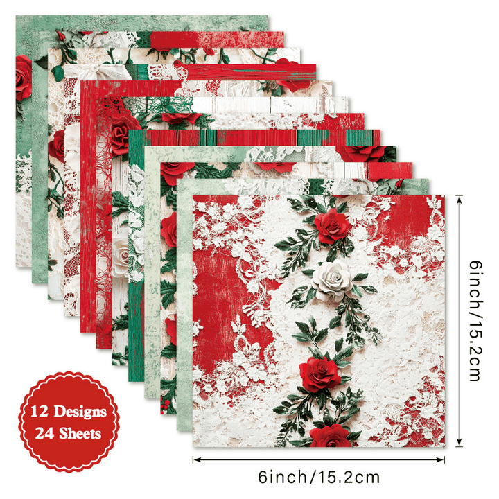 Retro Lace Border Craft Paper for vintage floral decoration and crafting