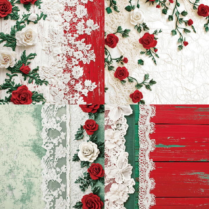 Retro Lace Border Craft Paper Floral Background for scrapbooking and DIY