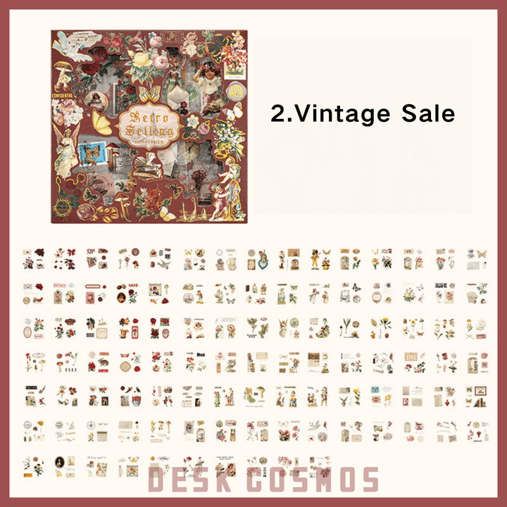 Box stickers Vintage Sale Retro PET Stickers Elegant Design