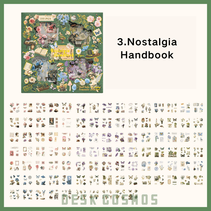 Box stickers Nostalgic Handbook Retro PET Stickers Vintage Aesthetic