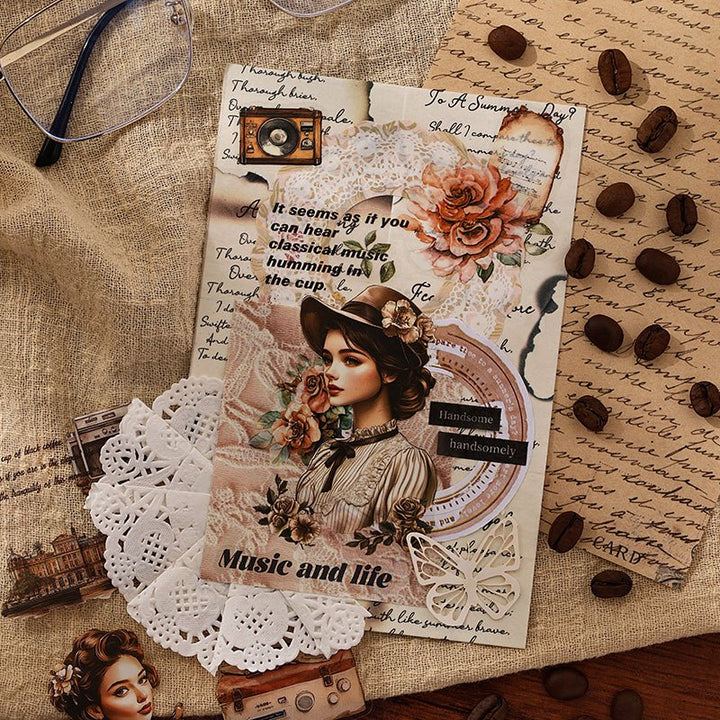 Tracing Back Time Retro Stickers For Fashion Journal Designs