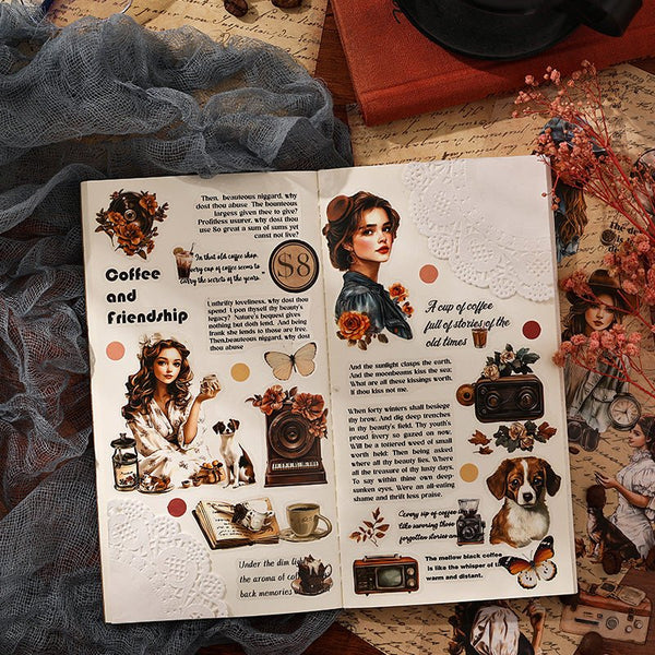 Tracing Back Time Retro Stickers Beautiful Vintage Characters