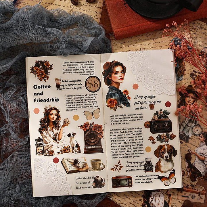 Tracing Back Time Retro Stickers Beautiful Vintage Characters