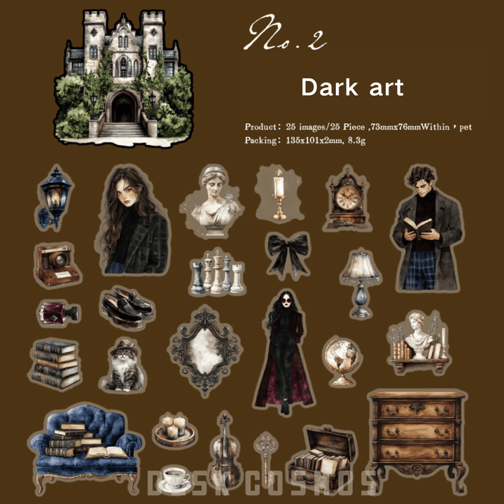 Black world Girl Dark Art Retro Gothic Stickers