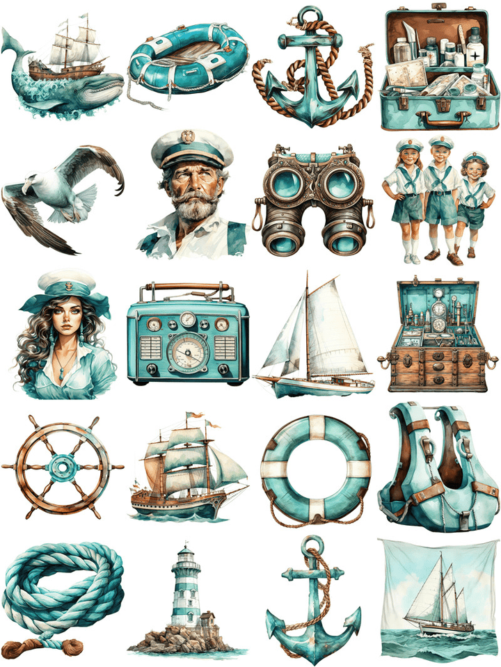 Nautical Stickers Navy Sailor Character Design