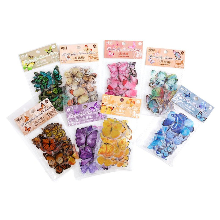 Butterfly Nature Book Series Amber Butterfly Retro Sticker