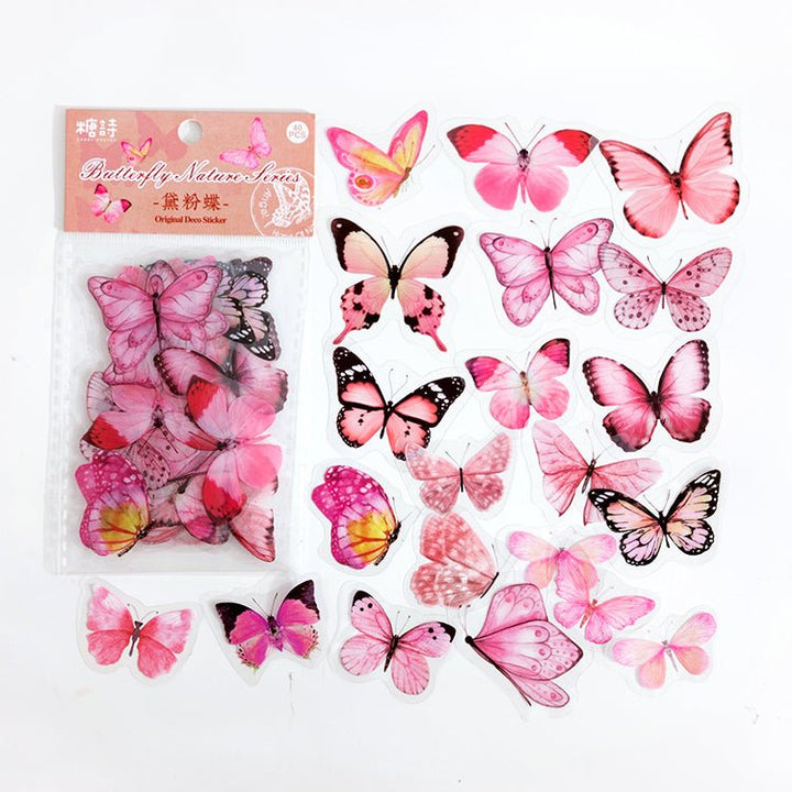 Butterfly Nature Book Series Green Butterfly Retro Sticker