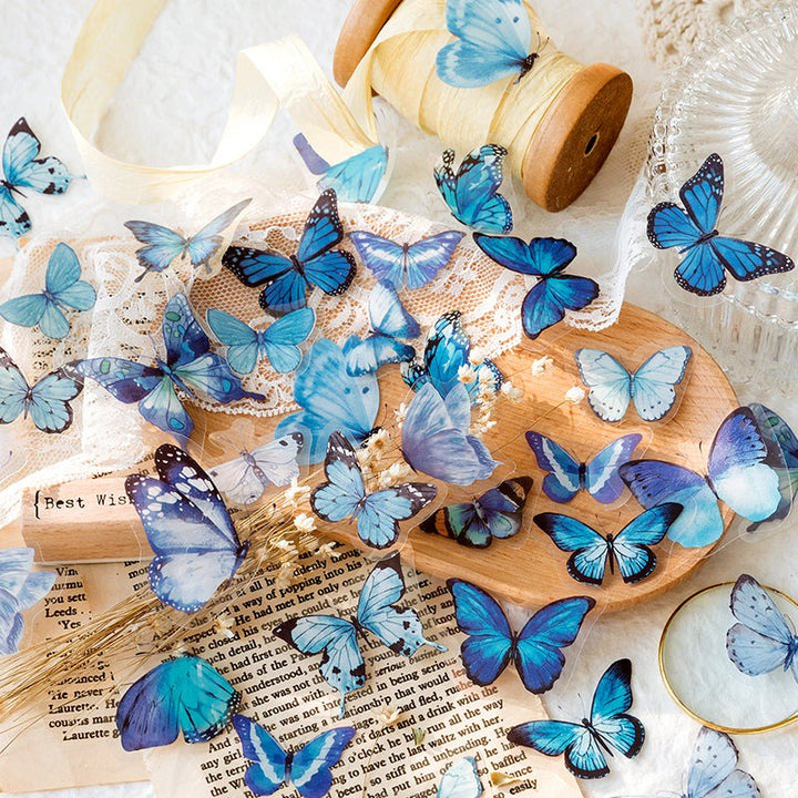 Butterfly Nature Book Series White Butterfly Retro Sticker