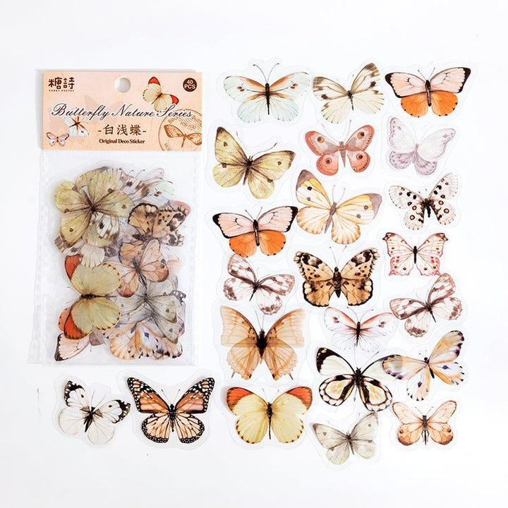 Butterfly Nature Book Series Colorful Butterfly Retro Sticker
