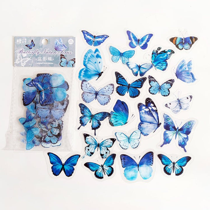 Butterfly Nature Book Series Golden Butterfly Retro Sticker