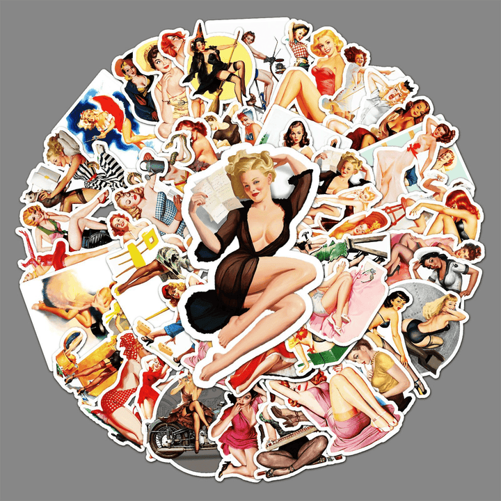 Poster Girl Retro Stickers Sexy for Personalization