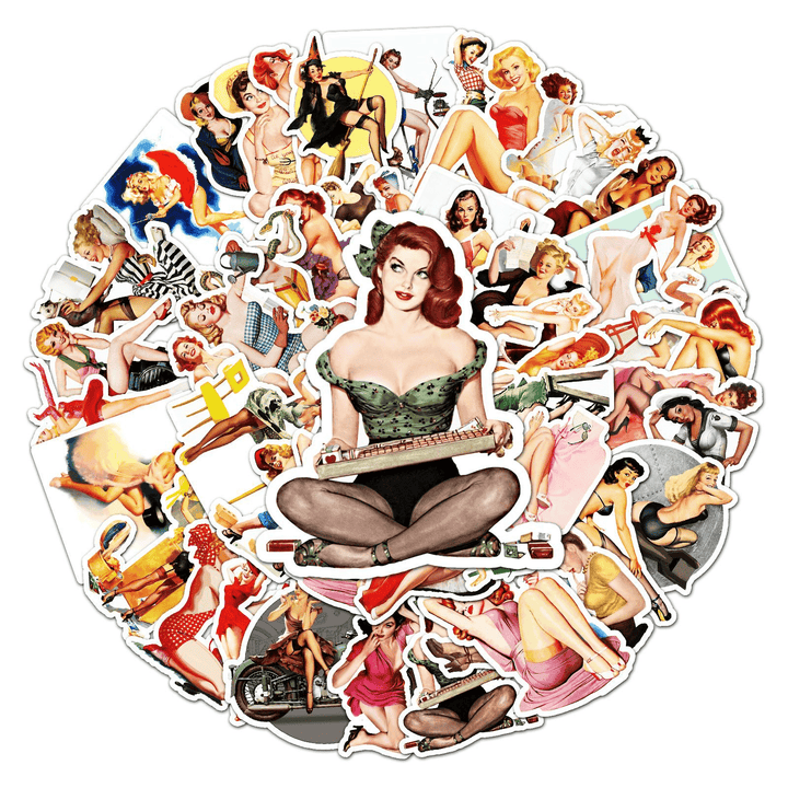 Poster Girl Retro Stickers Sexy for DIY Scrapbook